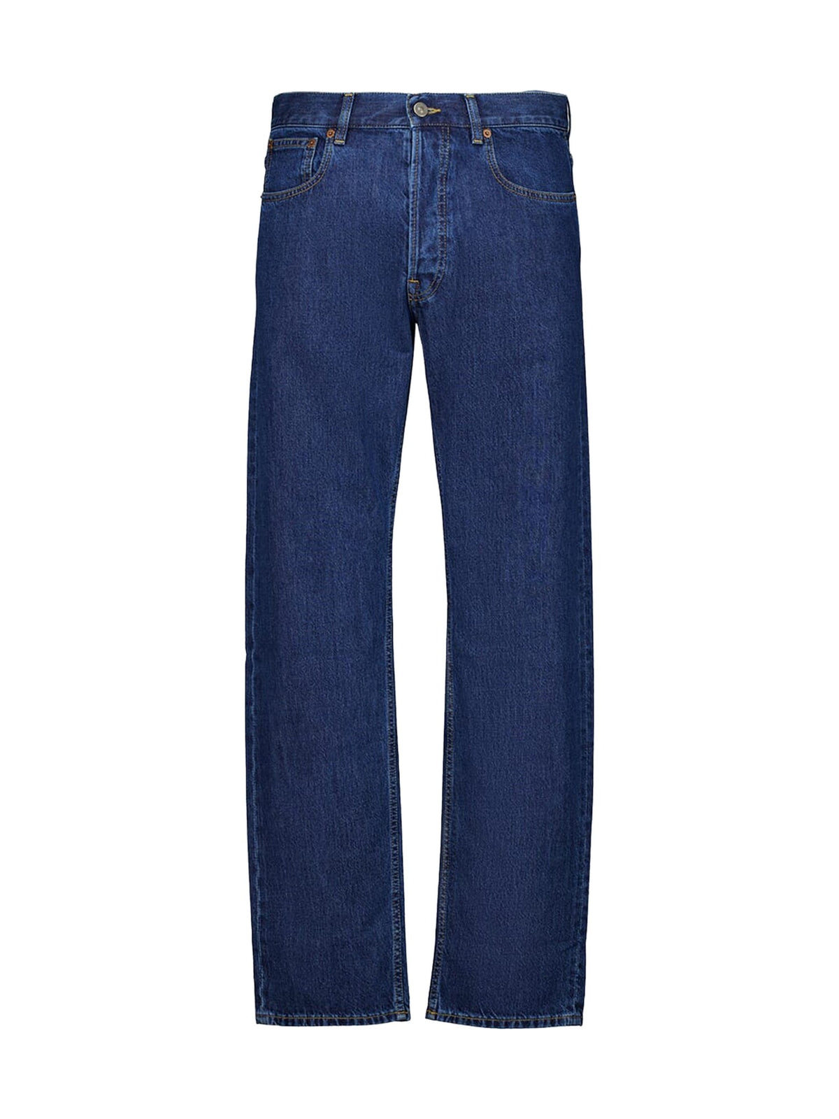Valentino Straight Jeans in Dark Rinse with V Detail
