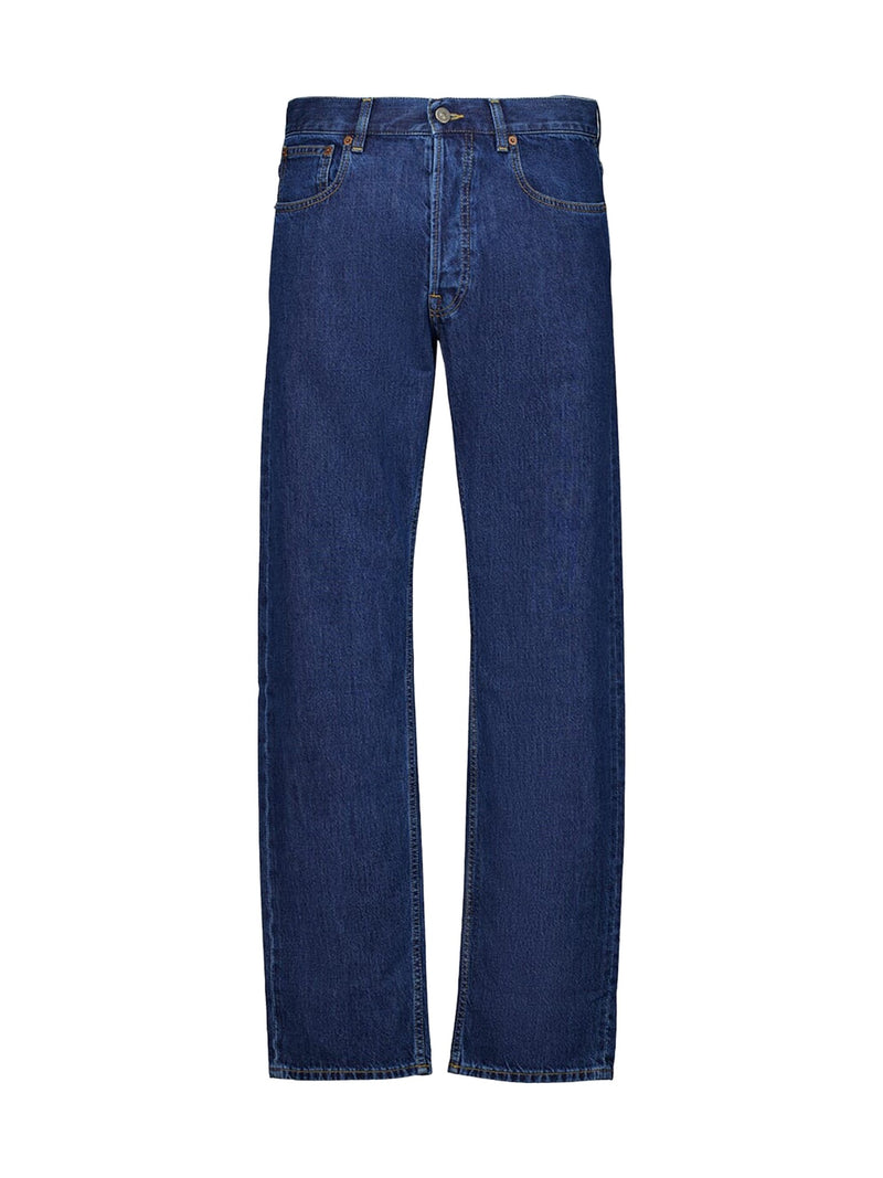 Valentino Straight Jeans in Dark Rinse with V Detail