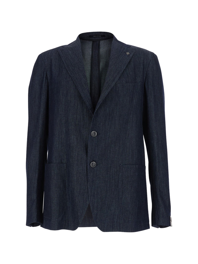 Tagliatore Single-Breasted Denim Blazer