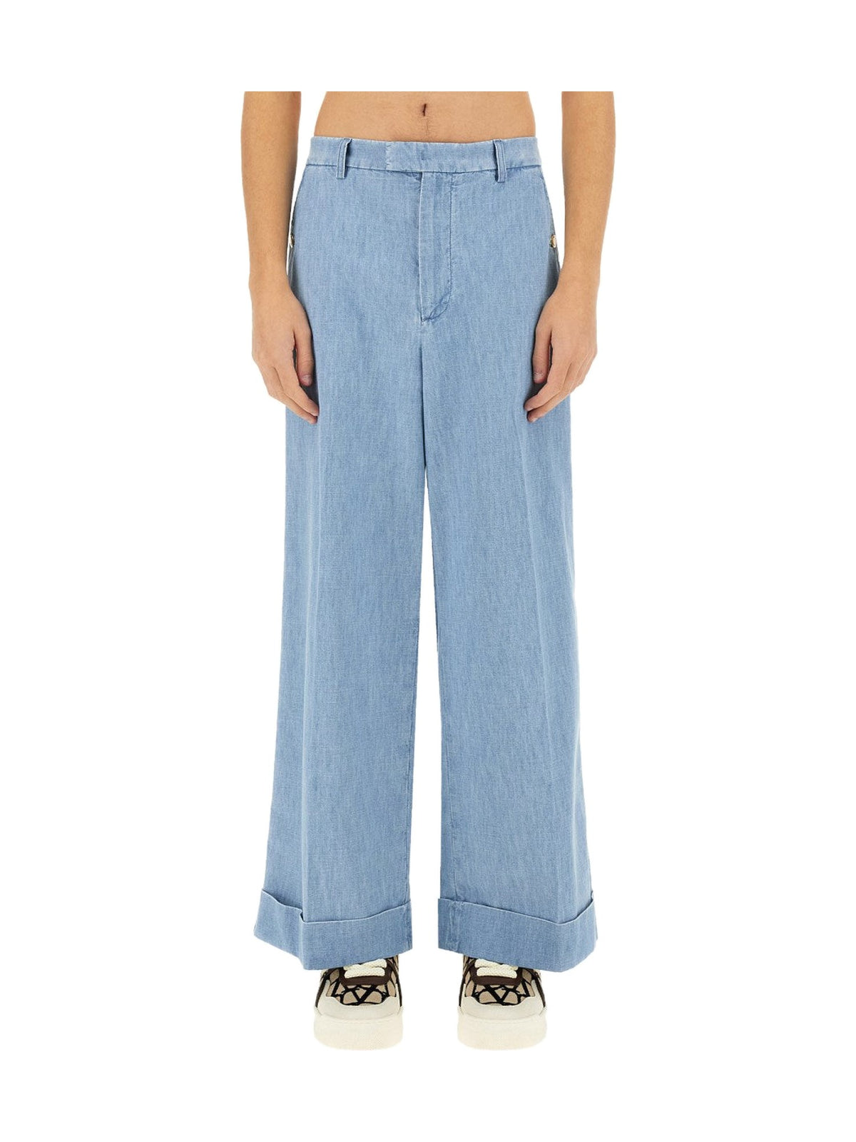 Valentino Wide Jeans with Turn-Ups