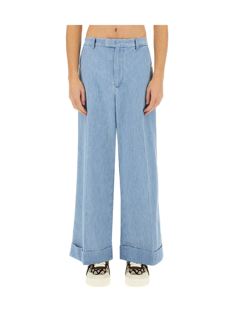 Valentino Wide Jeans with Turn-Ups