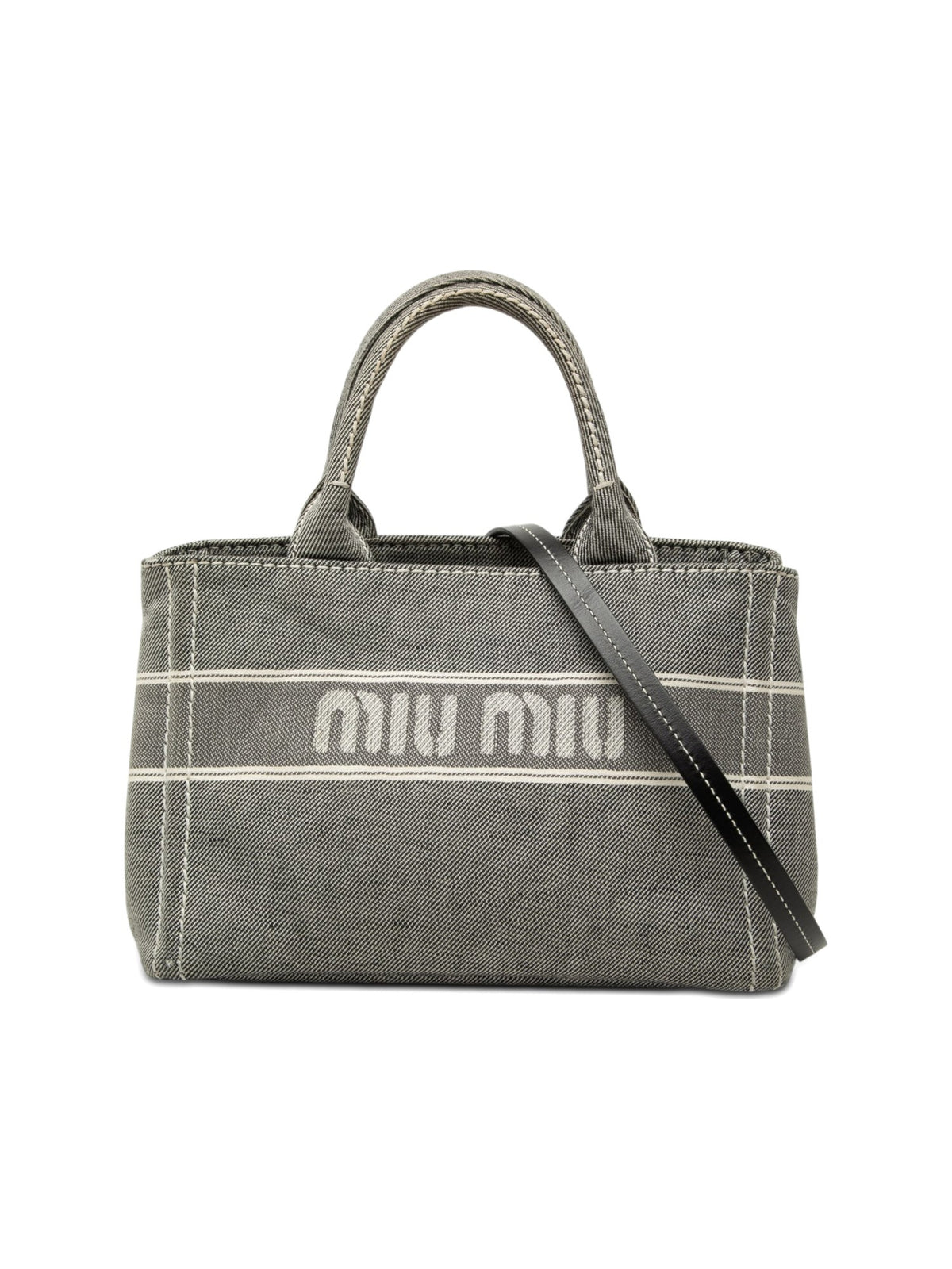 Miu Miu Satchel Denim Grey (Pre-Owned)