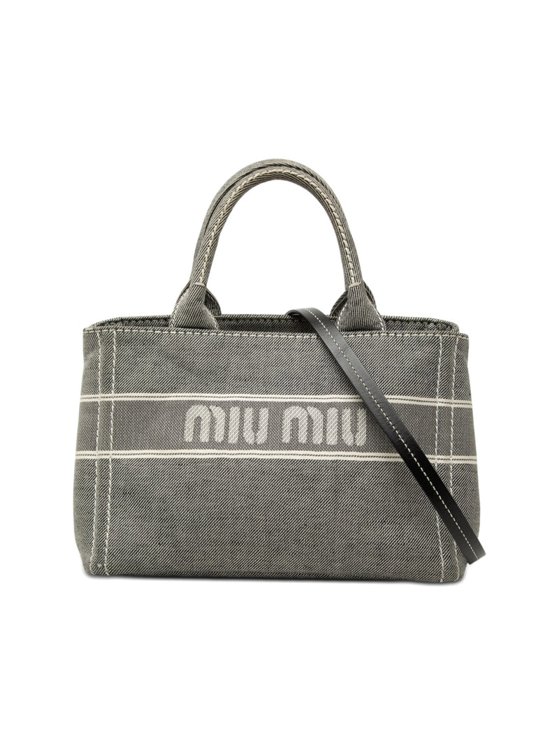 Miu Miu Satchel Denim Grey (Pre-Owned)