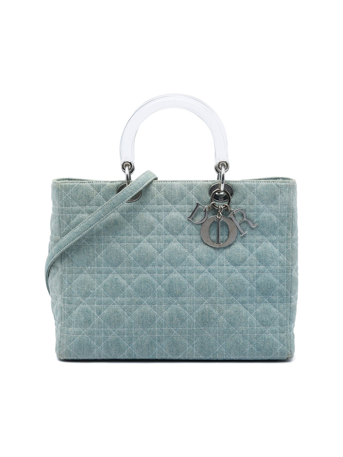 DIOR Satchel in Denim With Acrylic Handles (Pre-Owned)