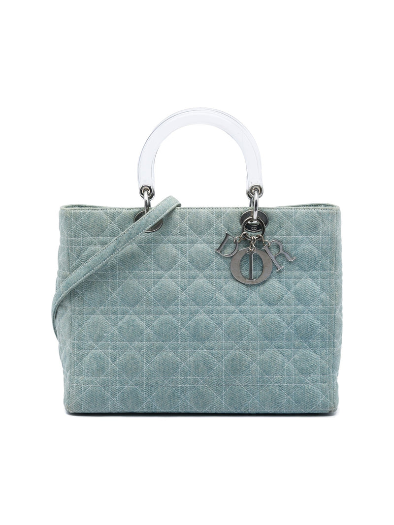 DIOR Satchel in Denim With Acrylic Handles (Pre-Owned)