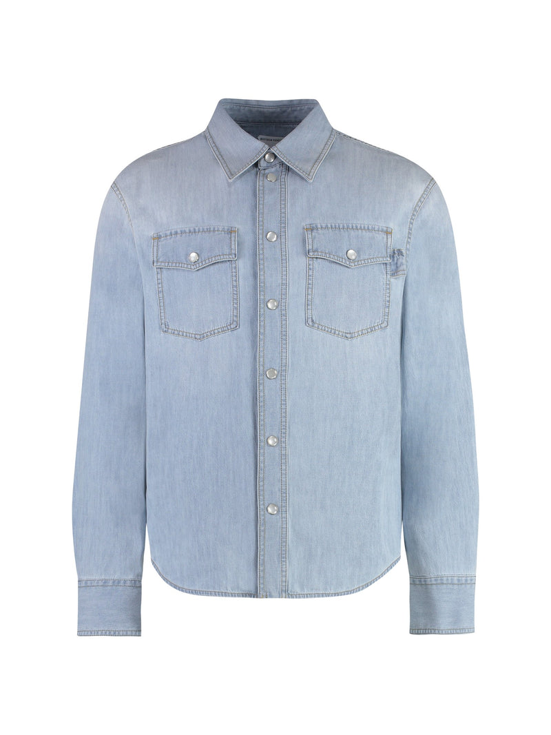 Bottega Veneta Denim Shirt With Flap Pockets