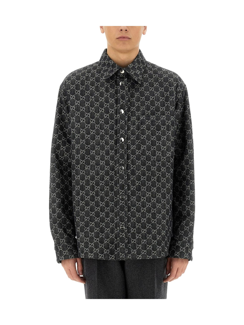 Gucci Shirt GG Wool and Denim