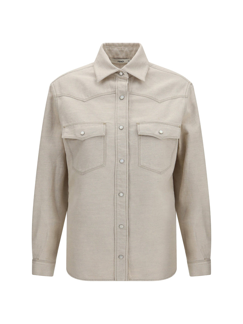 FENDI Western Shirt Selleria Denim Ivory