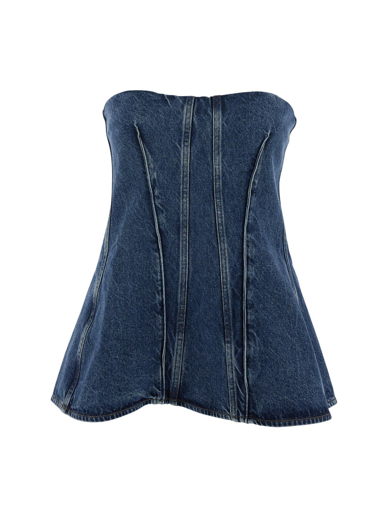 AGOLDE Top Lara Denim Blue