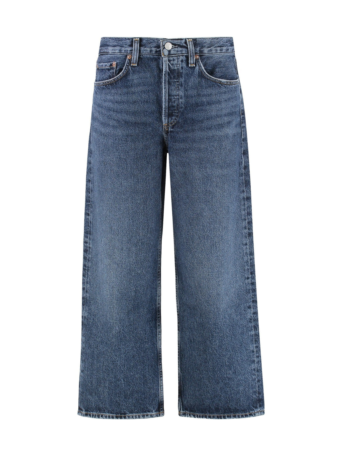 AGOLDE Cropped Denim Jeans With Engraved Logo
