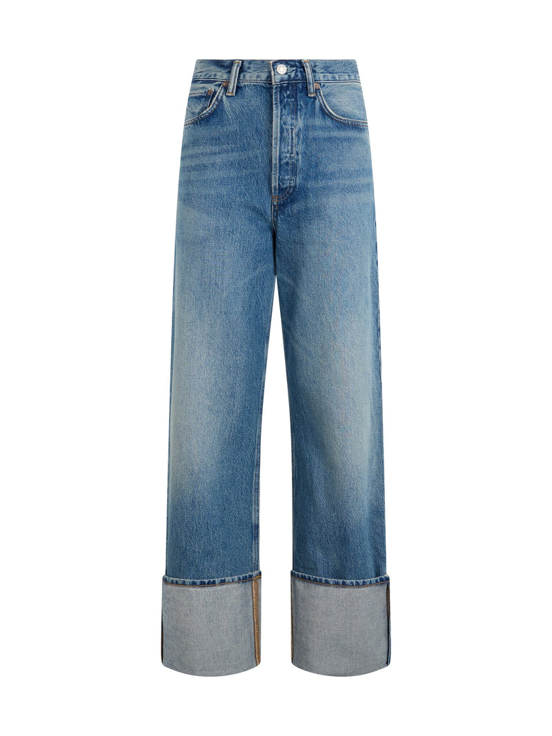 AGOLDE Wide-Leg Cuffed Denim Jeans