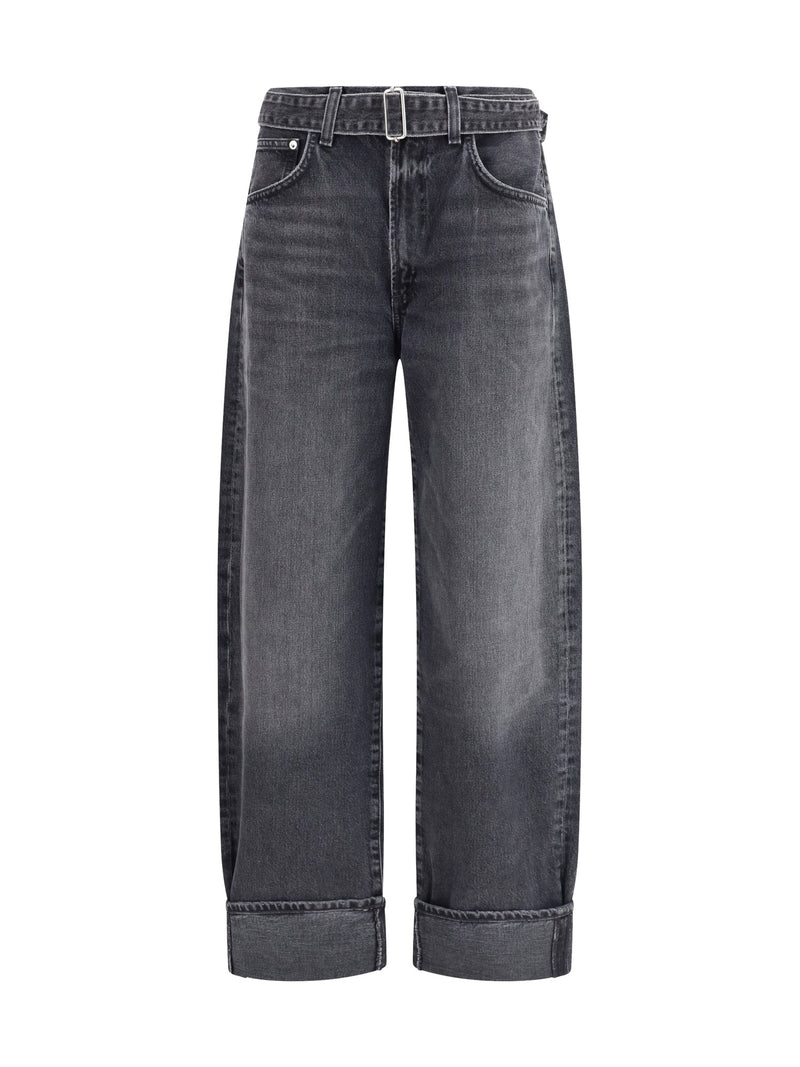 AGOLDE Jeans Cuffed Taper Wide Arcane Black Denim