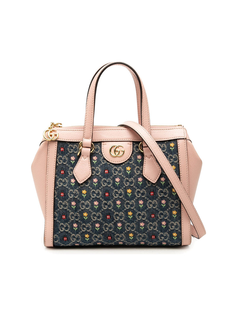 Gucci Satchel Ophidia Denim Blue (Pre-Owned)