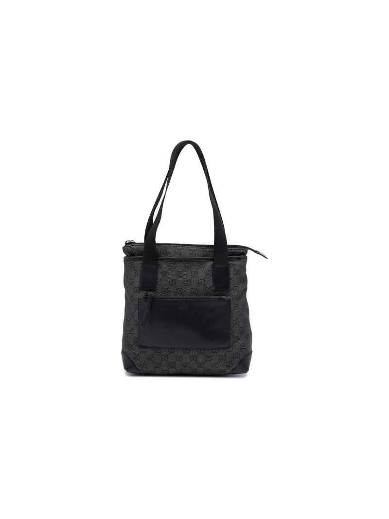 Gucci Denim Tote Bag Black (Pre-Owned)