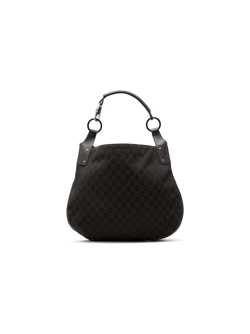 Gucci Hobo Bag GG Denim Brown (Pre-Owned)