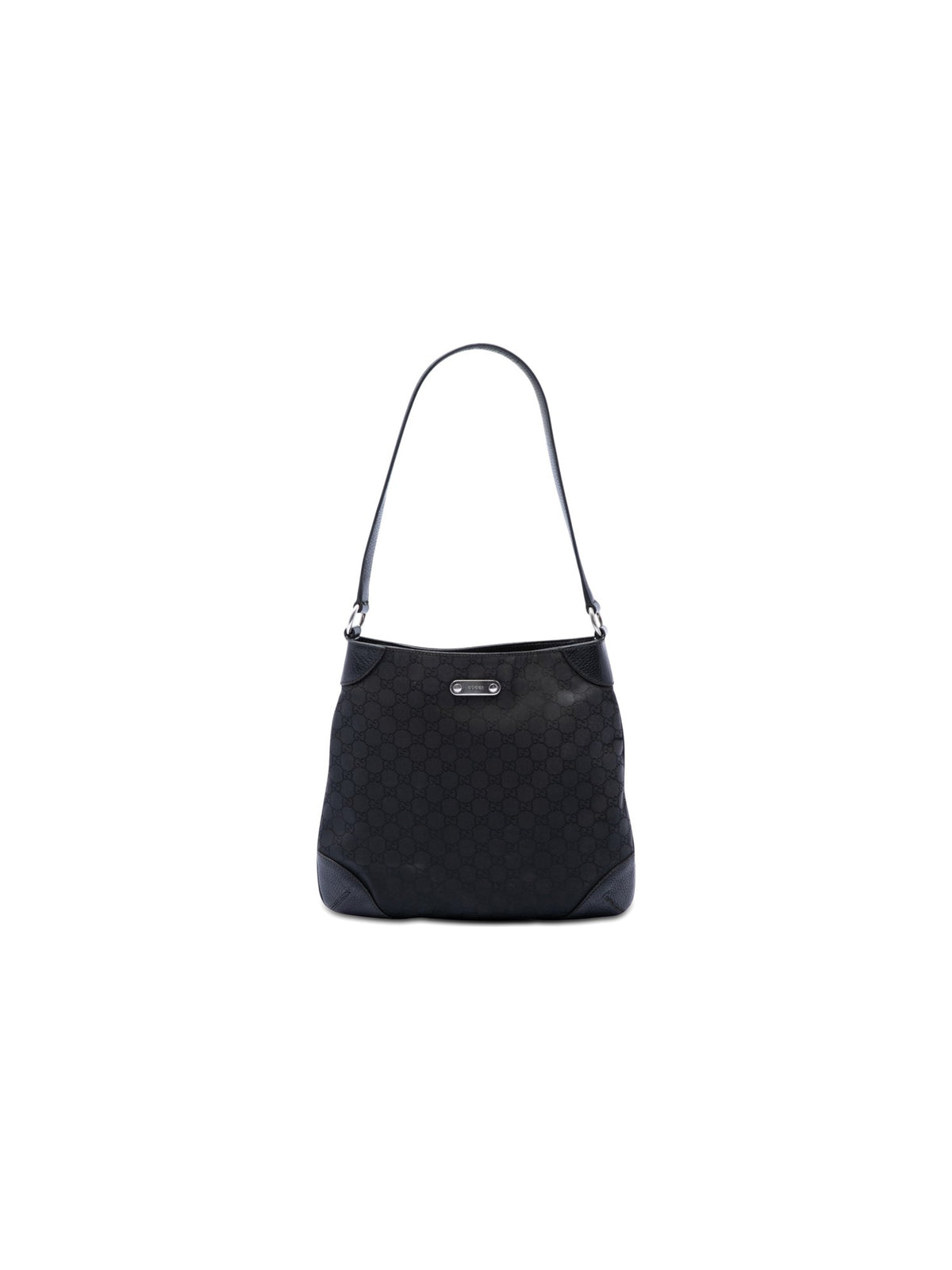 Gucci Shoulder Bag GG Denim Black (Pre-Owned)