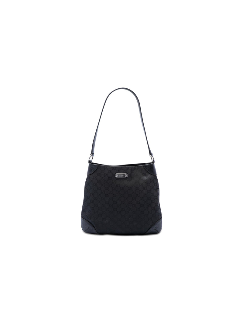 Gucci Shoulder Bag GG Denim Black (Pre-Owned)