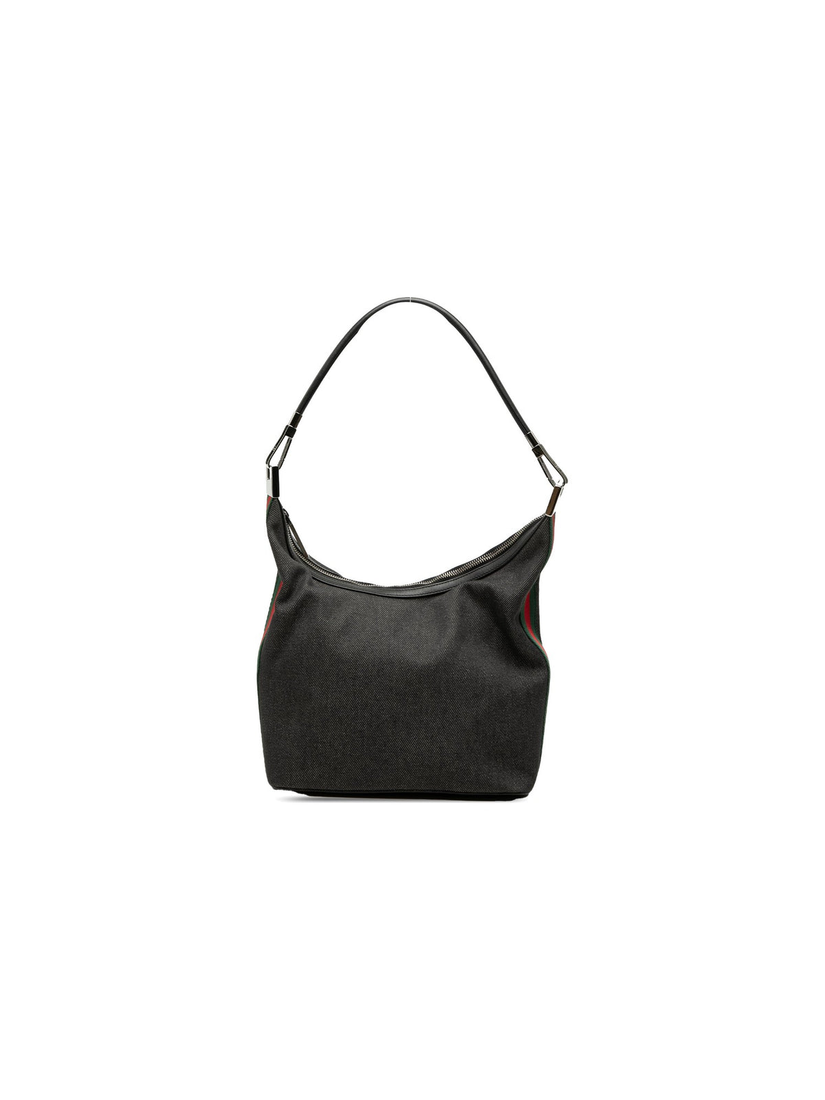 Gucci Shoulder Bag Denim Web Grey (Pre-Owned)