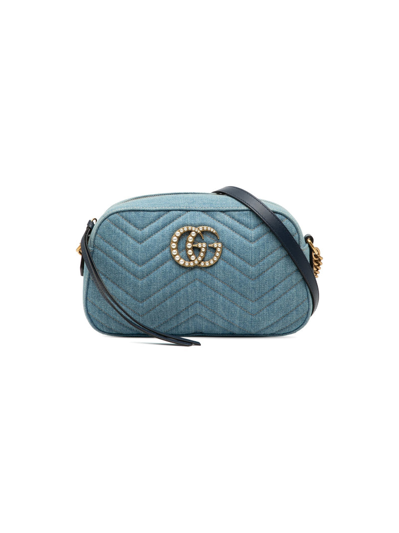 Gucci Crossbody Bag GG Marmont Denim (Pre-Owned)