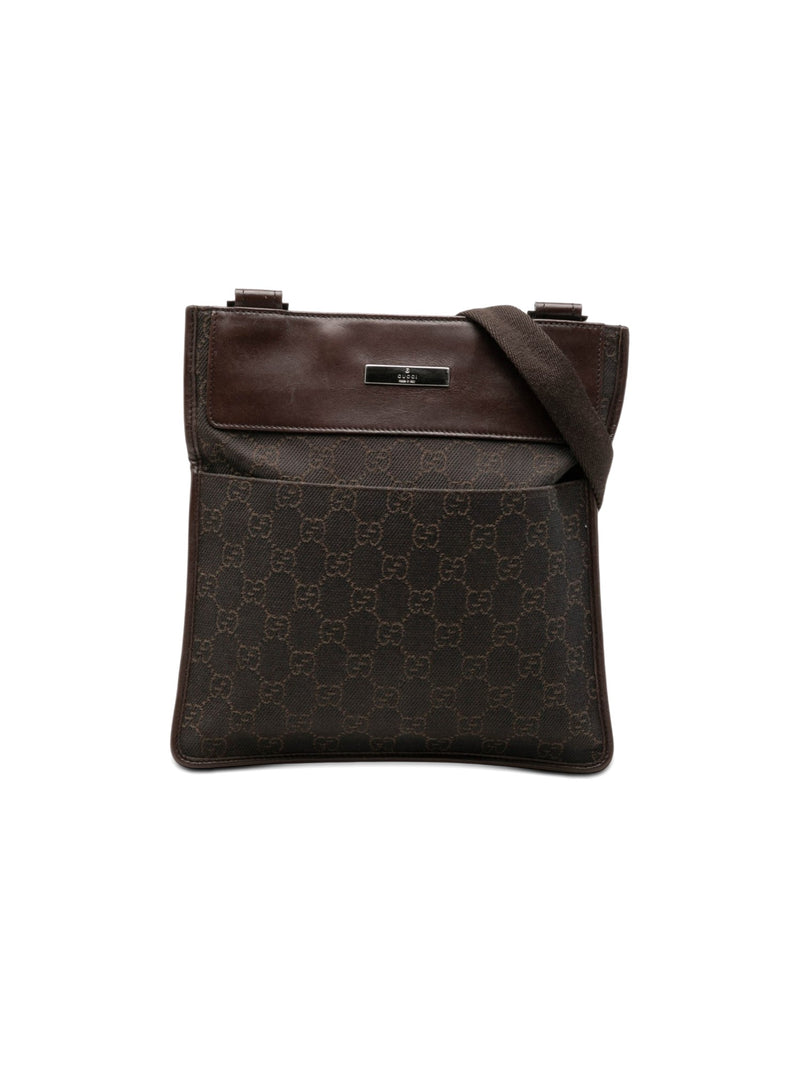 Gucci Crossbody Bag GG Denim Brown (Pre-Owned)