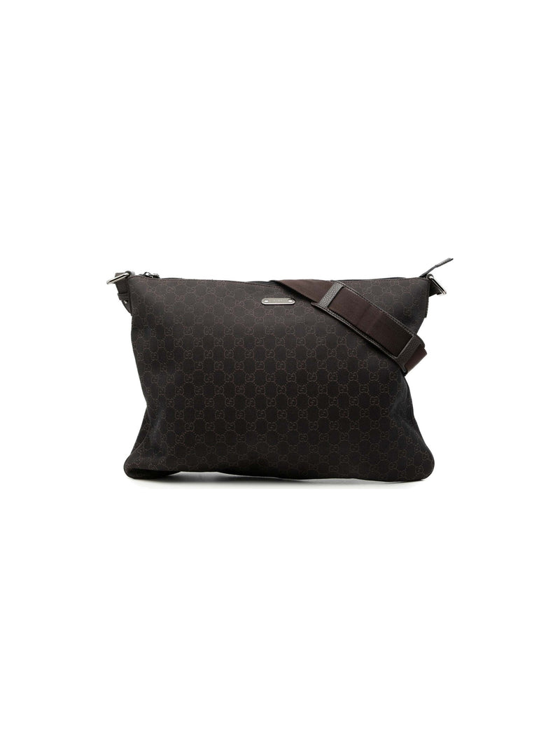 Gucci Crossbody Bag GG Denim Brown (Pre-Owned)