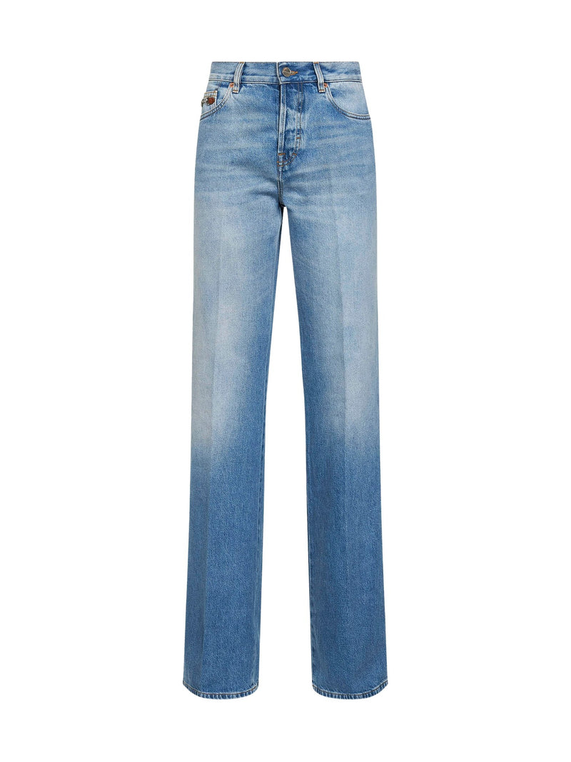Gucci Light Blue Flared Cotton Denim Jeans