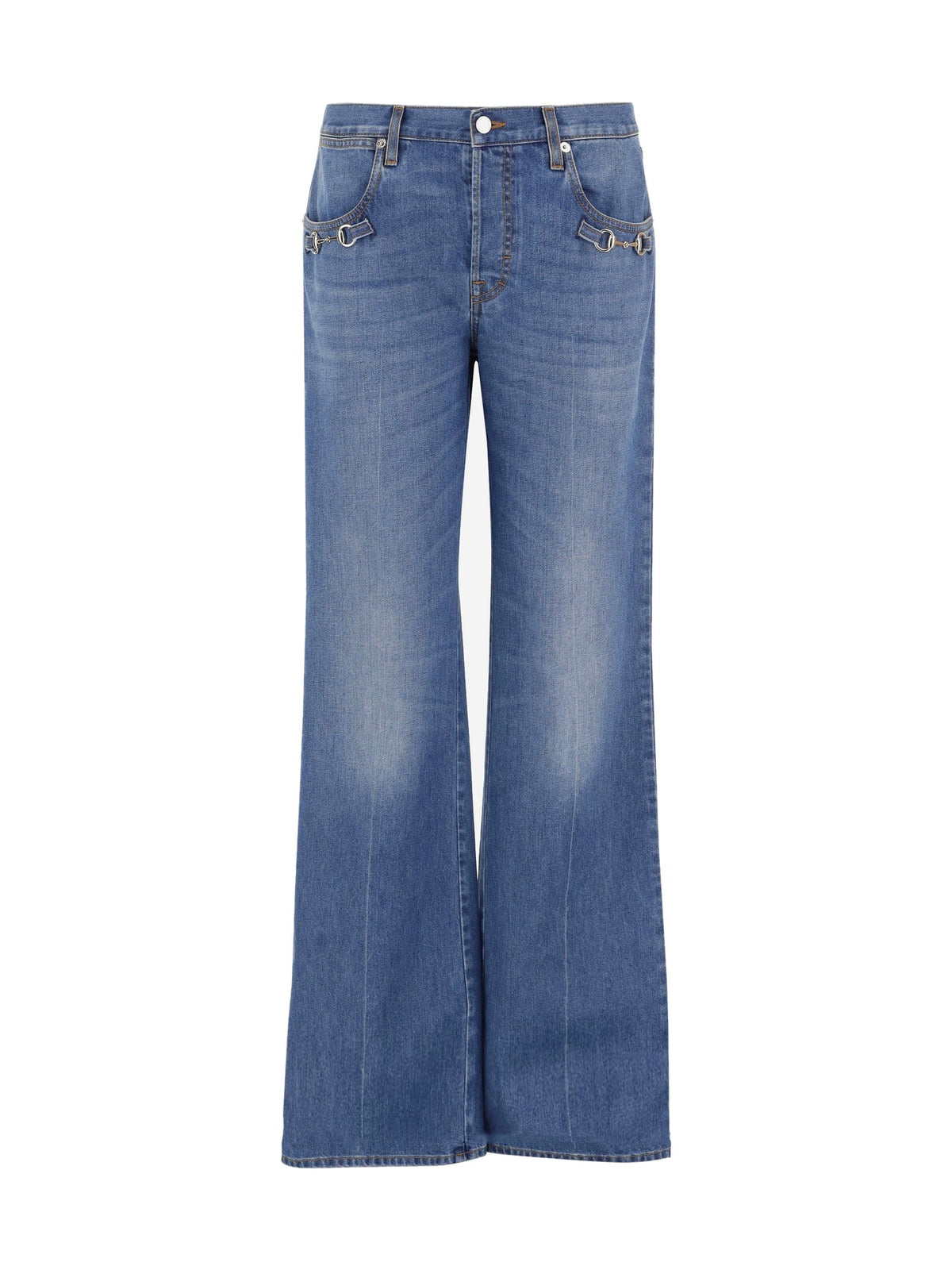 Gucci Horsebit Detail Cotton Jeans