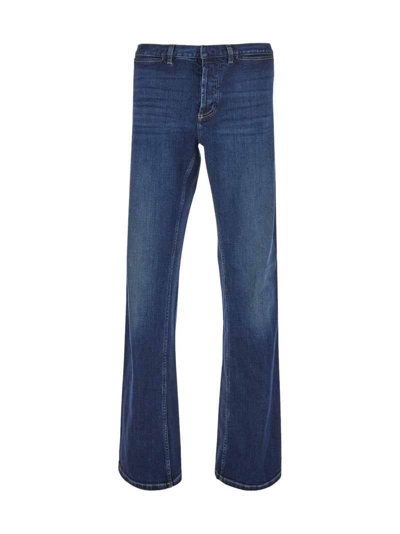 Gucci Jeans Low-Rise With Web Stripe Blue