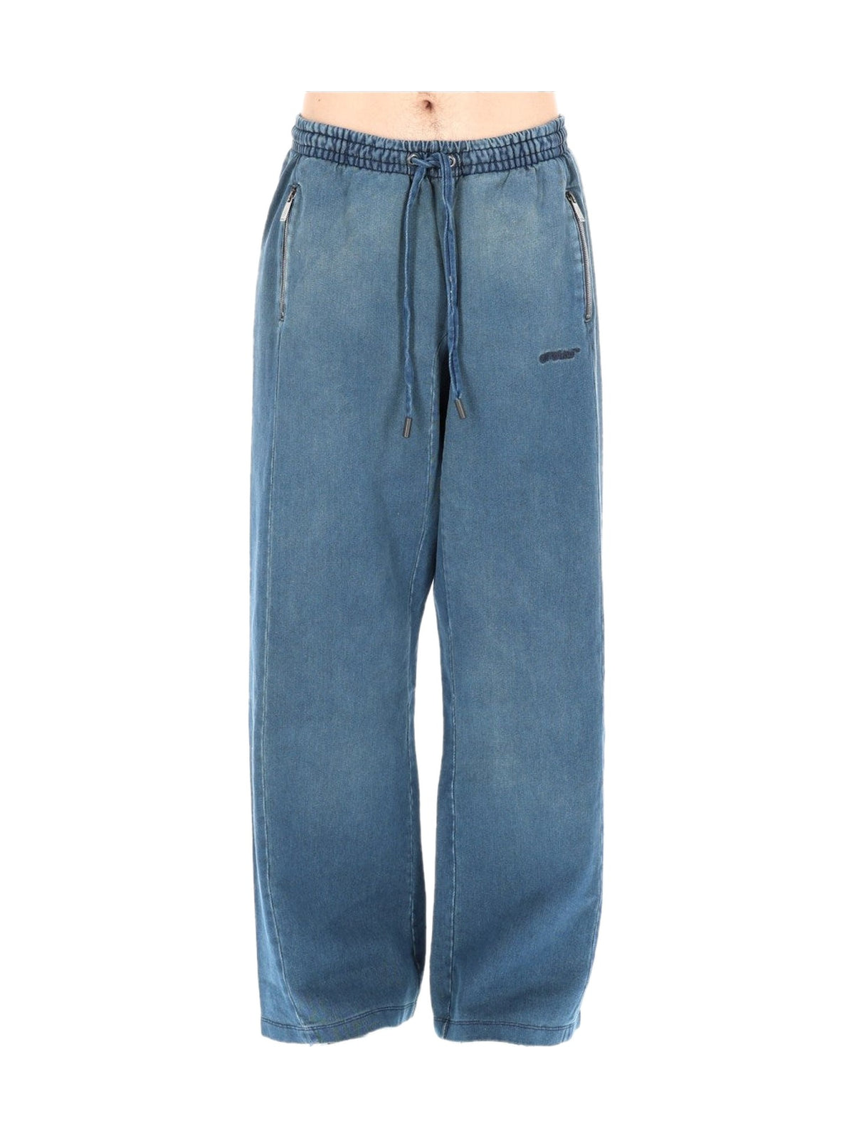 OFF-WHITE Trousers Distress Diag Slouchy Denim