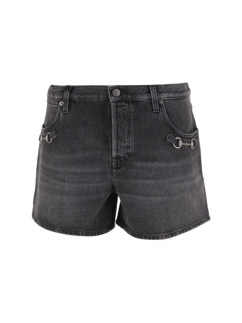 Gucci Jeans Short Cotton Denim Dark Grey