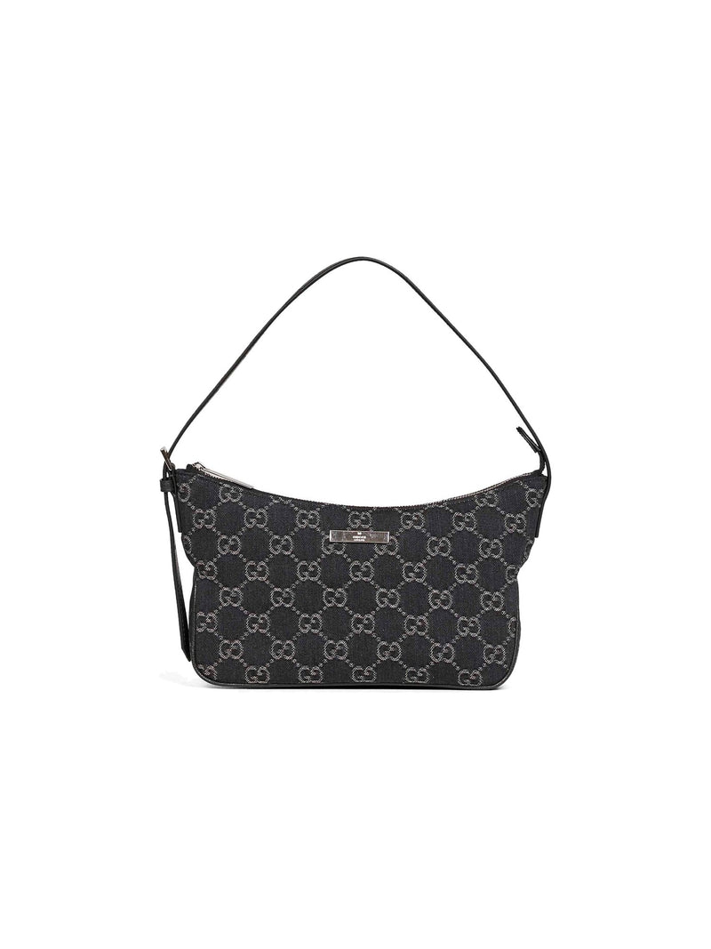 Gucci Shoulder Bag Lady Lunetta Black Denim