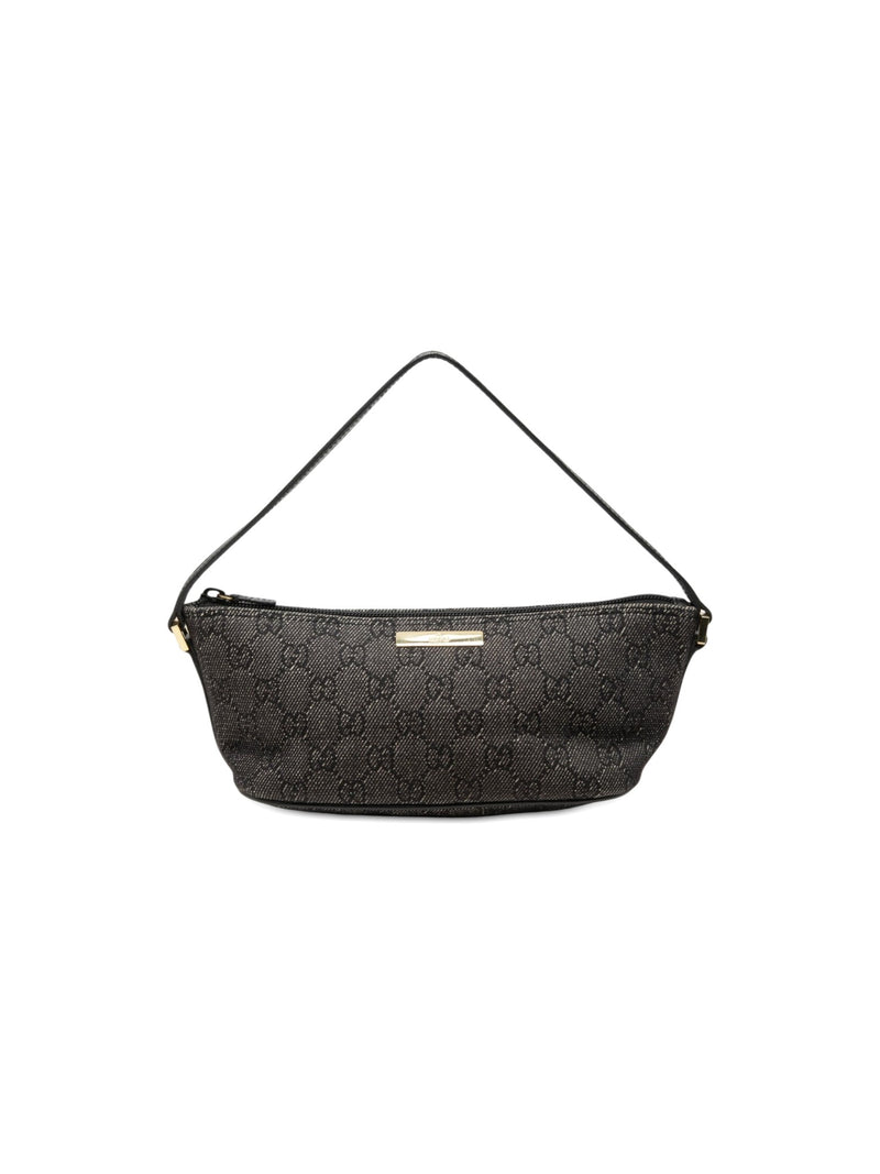 Gucci Shoulder Bag GG Boat Denim Grey (Pre-Owned)