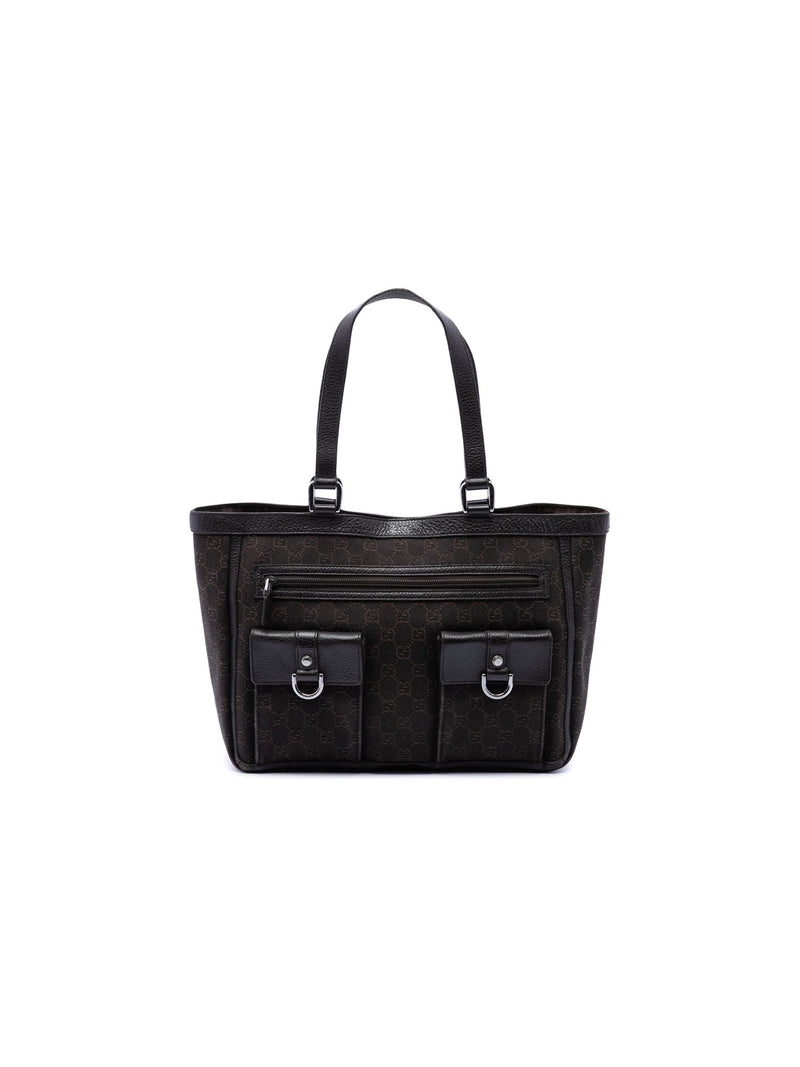 Gucci Tote Bag Abbey D-Ring Denim Brown (Pre-Owned)