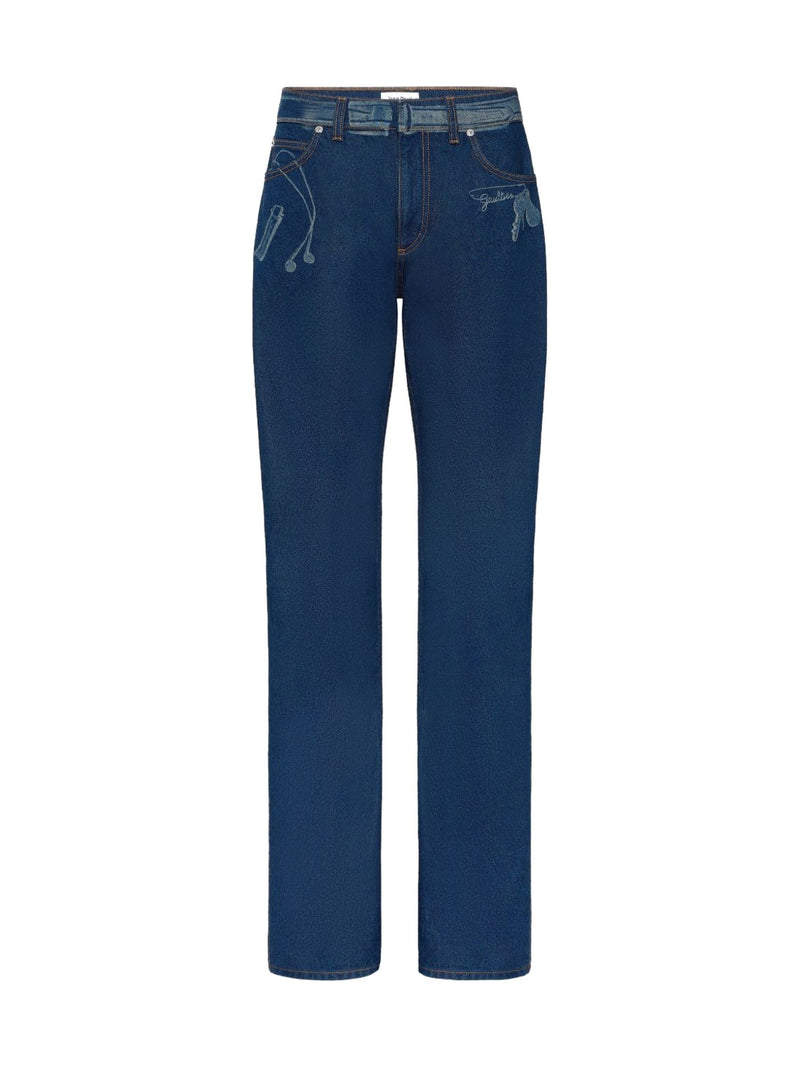 Jean Paul Gaultier Straight Leg Jeans Blue Cotton
