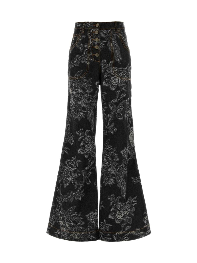 ETRO Flared Jeans With Floral Jacquard