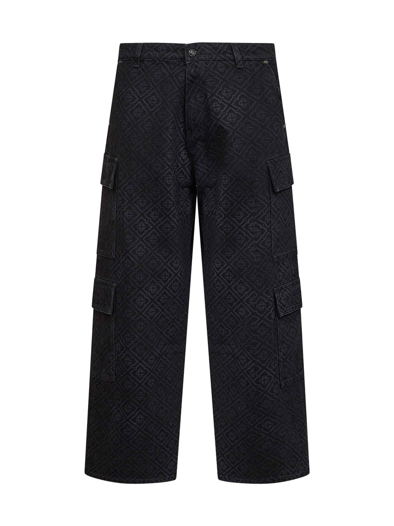 Casablanca Cargo Jeans Monogram Black Cotton
