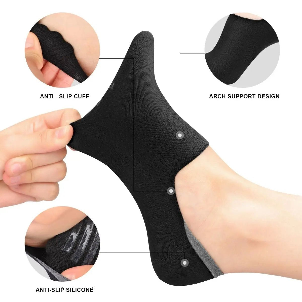 Love Salve No Show Socks Women's Low Cut Flat Boat Line Socks Non-Slip