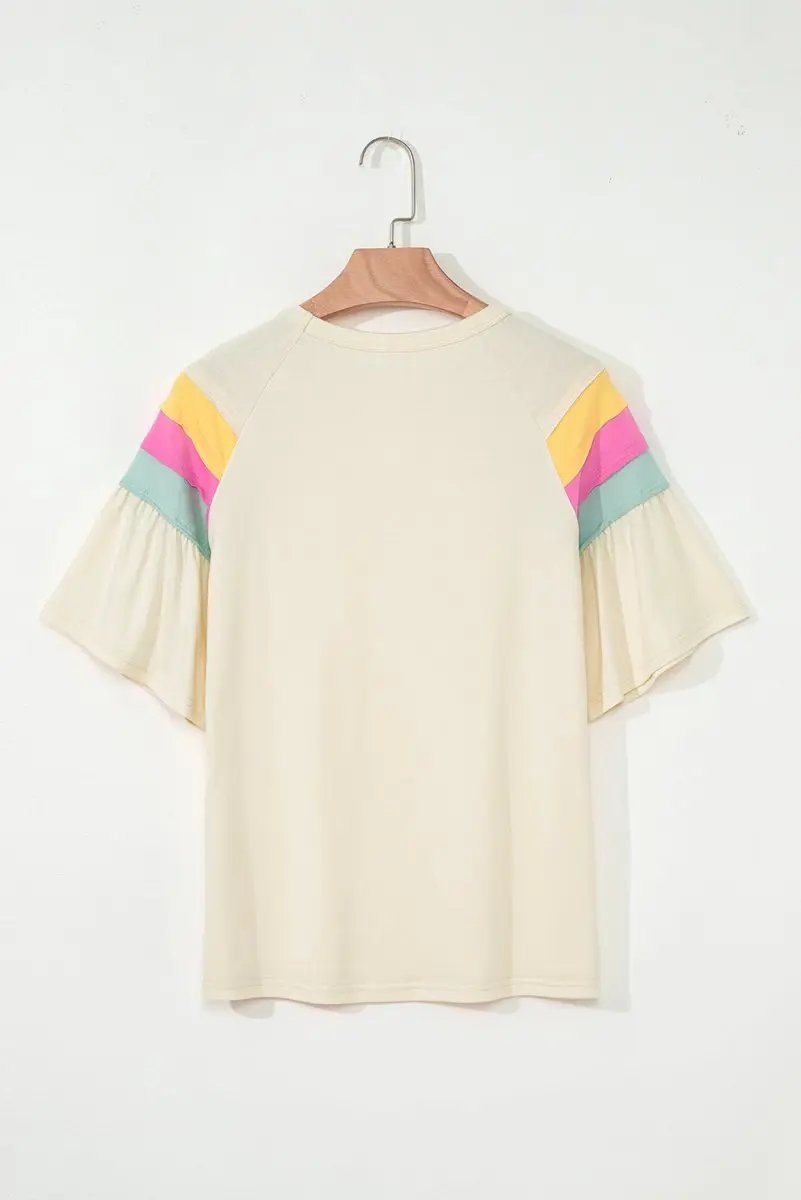 Love Salve Color Block Tee Women's Daily Wear Casual T-Shirt Loose Fit, Summer