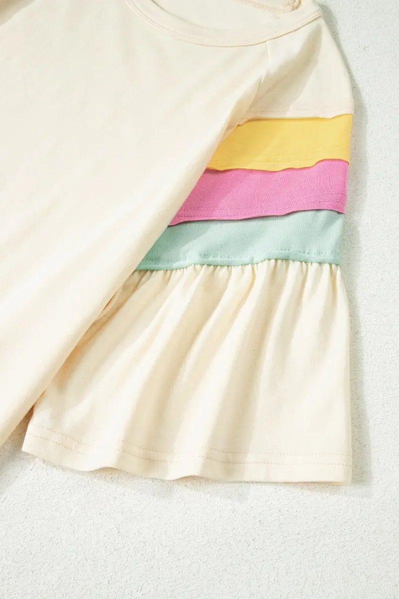 Love Salve Color Block Tee Women's Daily Wear Casual T-Shirt Loose Fit, Summer