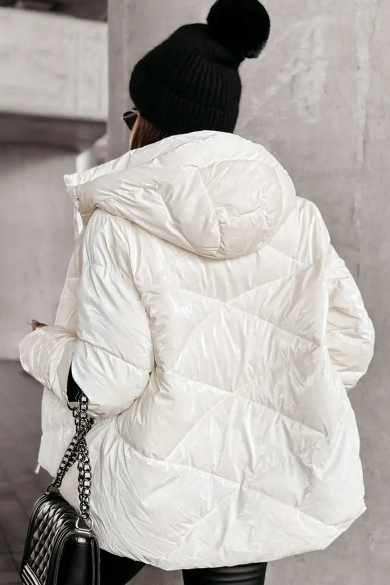 Women's Puffer Jacket - Warm Hooded Quilted - Casual Style