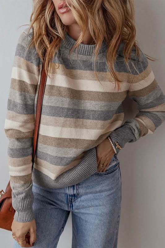YNIQUE Color Block Sweater Women's Fall Fashion Ribbed Knit Top