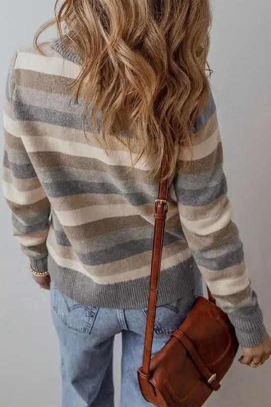 YNIQUE Color Block Sweater Women's Fall Fashion Ribbed Knit Top
