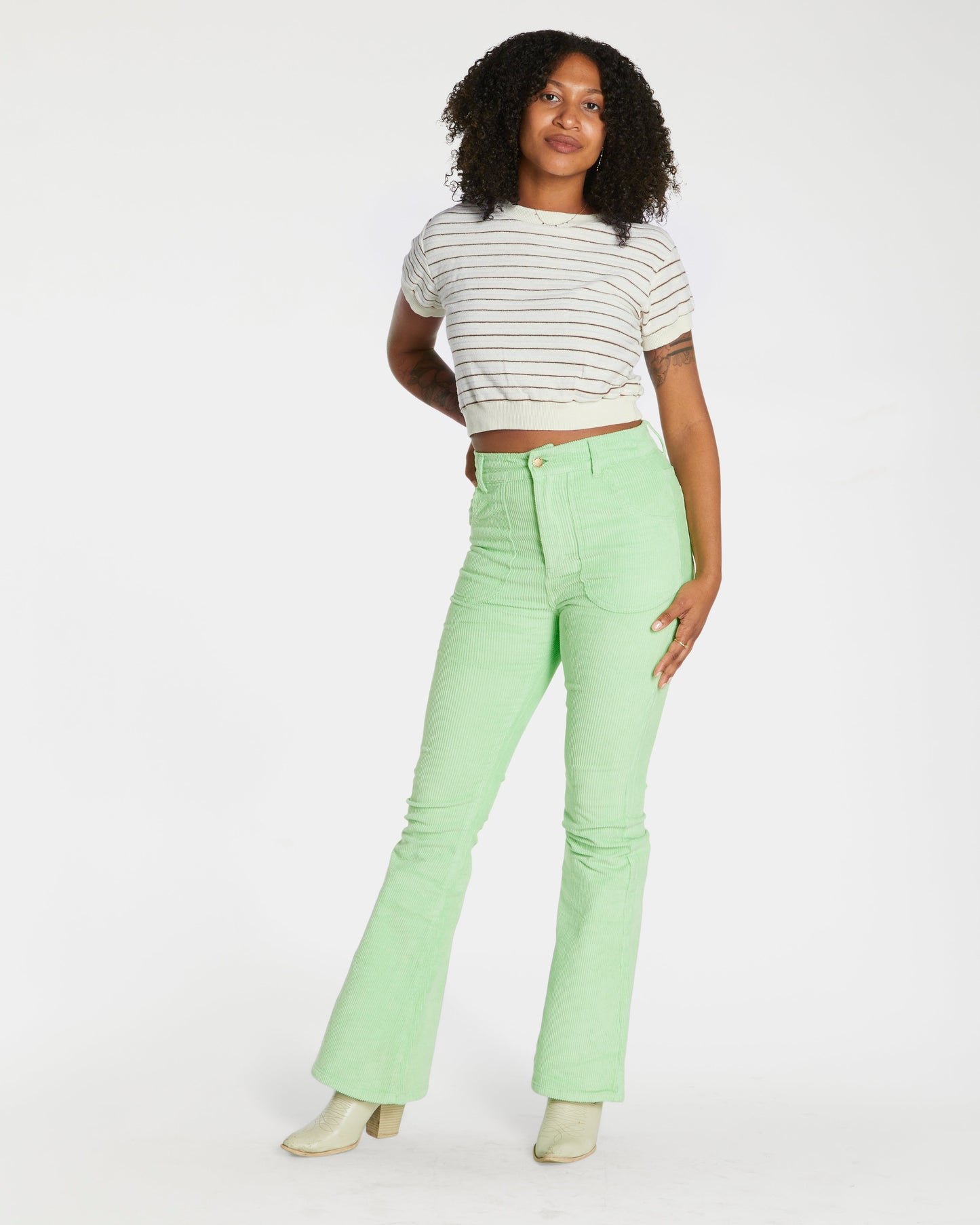 Women's Terry Tee (Cream/Brown)