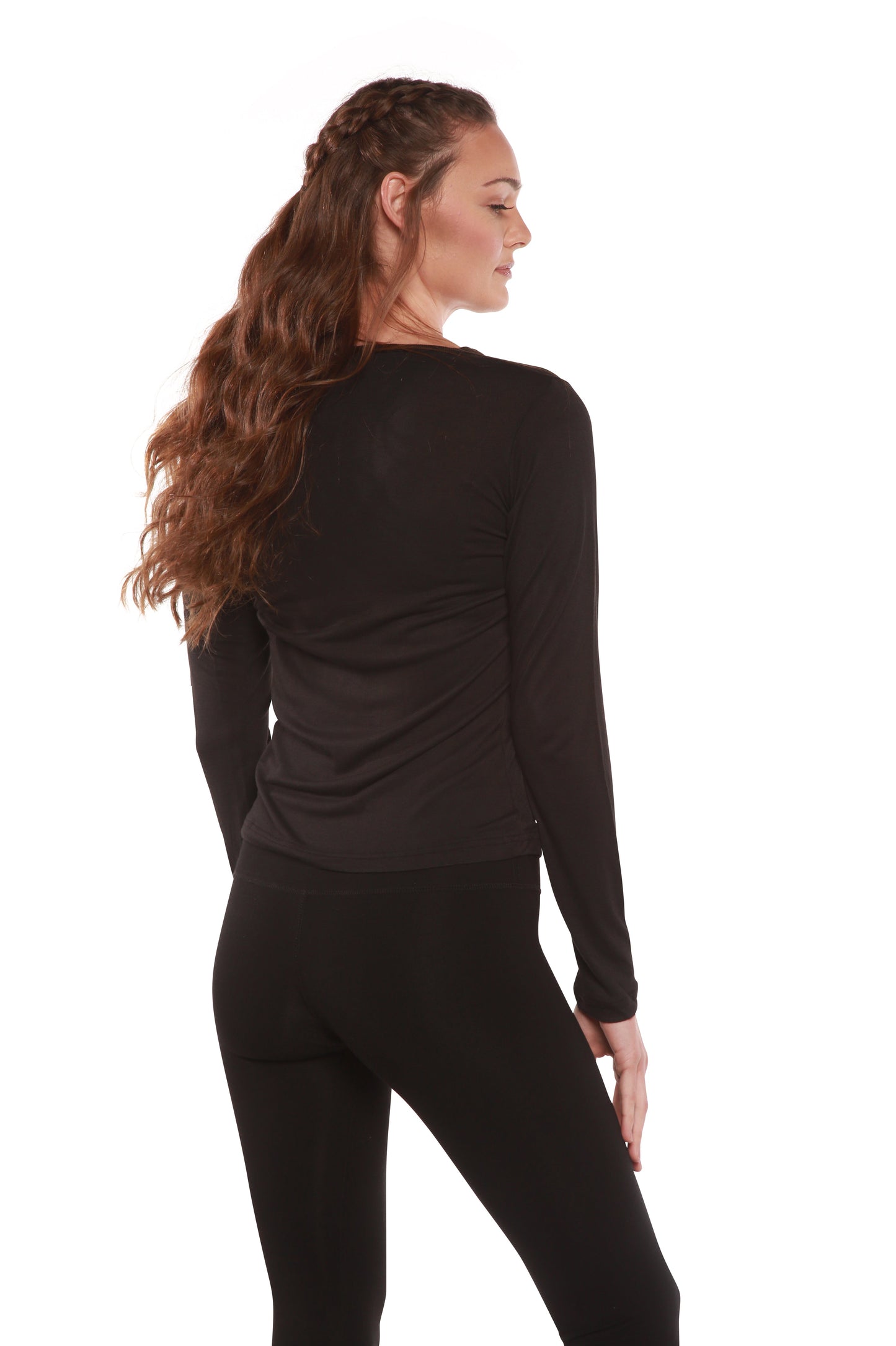 Clearance Women's Scoop Neck 100% Bamboo Viscose Long Sleeve Shirt