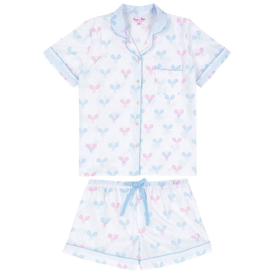 Women's Tennis Bows Short PJ Set