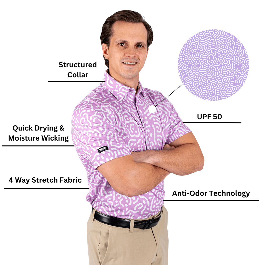 Wrong Fairway Men's Polo (Lavender)