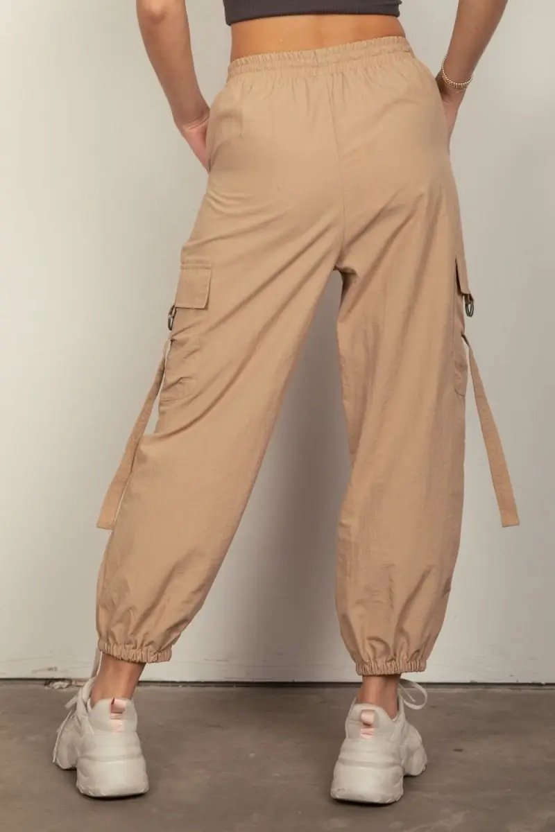 Trendsi Y2K Cargo Pants Women's Streetwear Elastic Waist Wide Leg Trousers