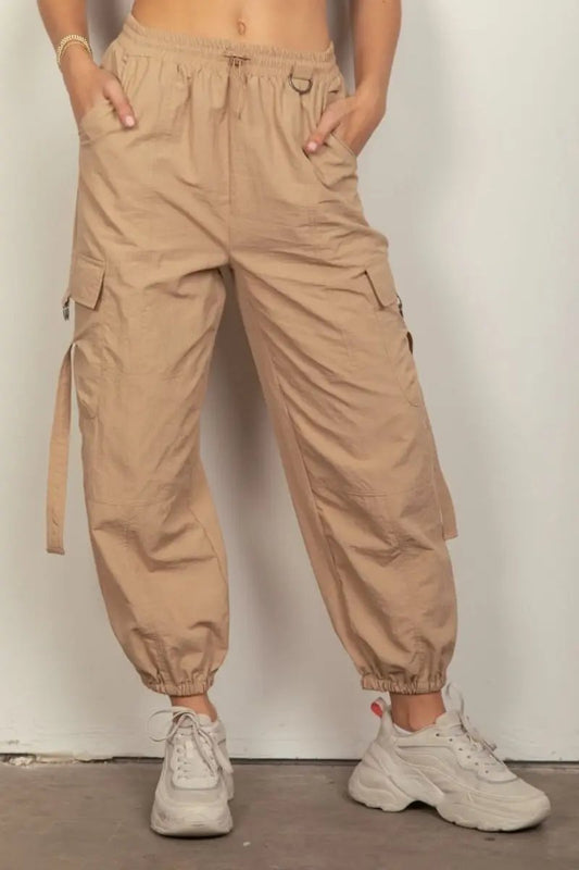 Trendsi Y2K Cargo Pants Women's Streetwear Elastic Waist Wide Leg Trousers