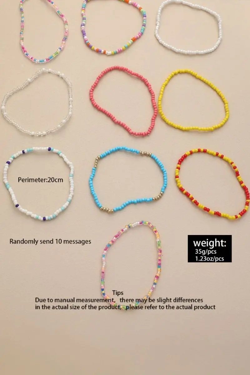 Love Salve Yellow Beaded Anklet Women's Bohemian Style Summer Jewelry Trendy Layers