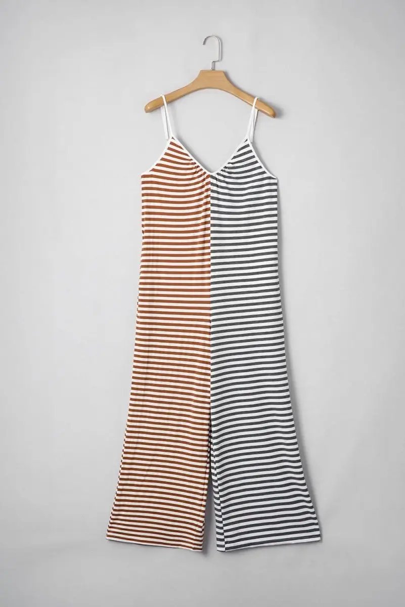Love Salve Yellow Striped Dress Women's Casual Backless Overall Dress - Trendy Style